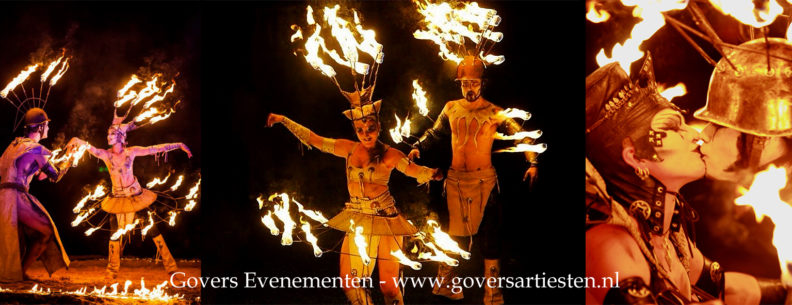 Vuurshow, vuuranimatie, vuurspuwers, themafeest, vuurvreter, vuurspuger, vuurspuwer, Govers Evenementen, Valentijnshow, Wedding show