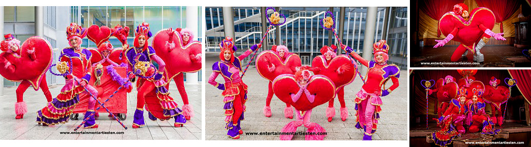 Alles is Liefde, typische Valentijndag - Moederdag parade, entertainment om uw gasten te verwennen !!, openingsact, straattheater, themafeest, www.goversartiesten.nl