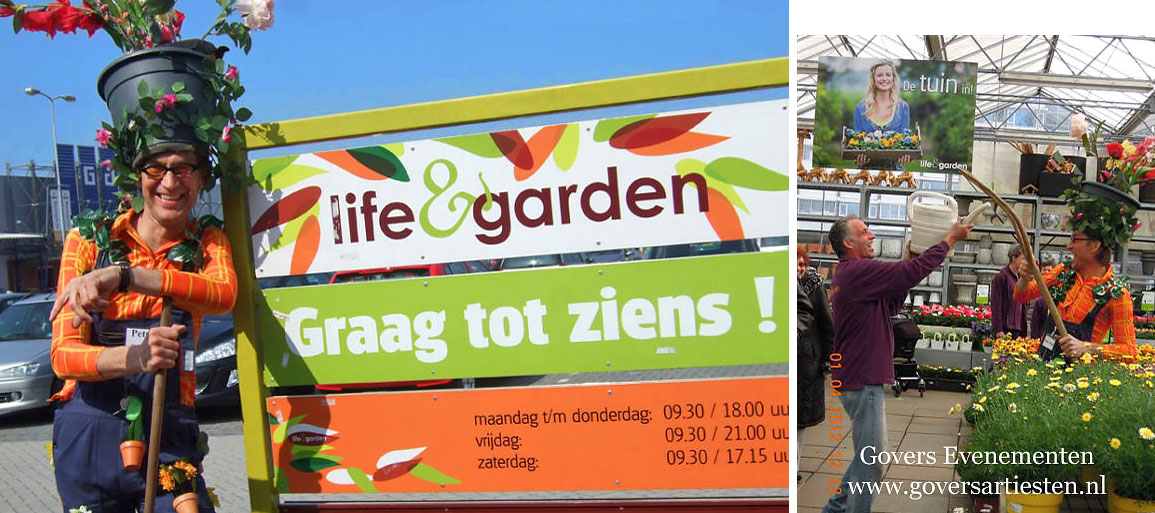 Groen en duurzaam, theateract, Govers Evenementen, www.goversartiesten.nl Groen en duurzaam, theateract, moederdag act, artiesten boeken, acteur boeken, bloemen en planten, acts voor pasen, Govers Evenementen, www.goversartiesten.nl