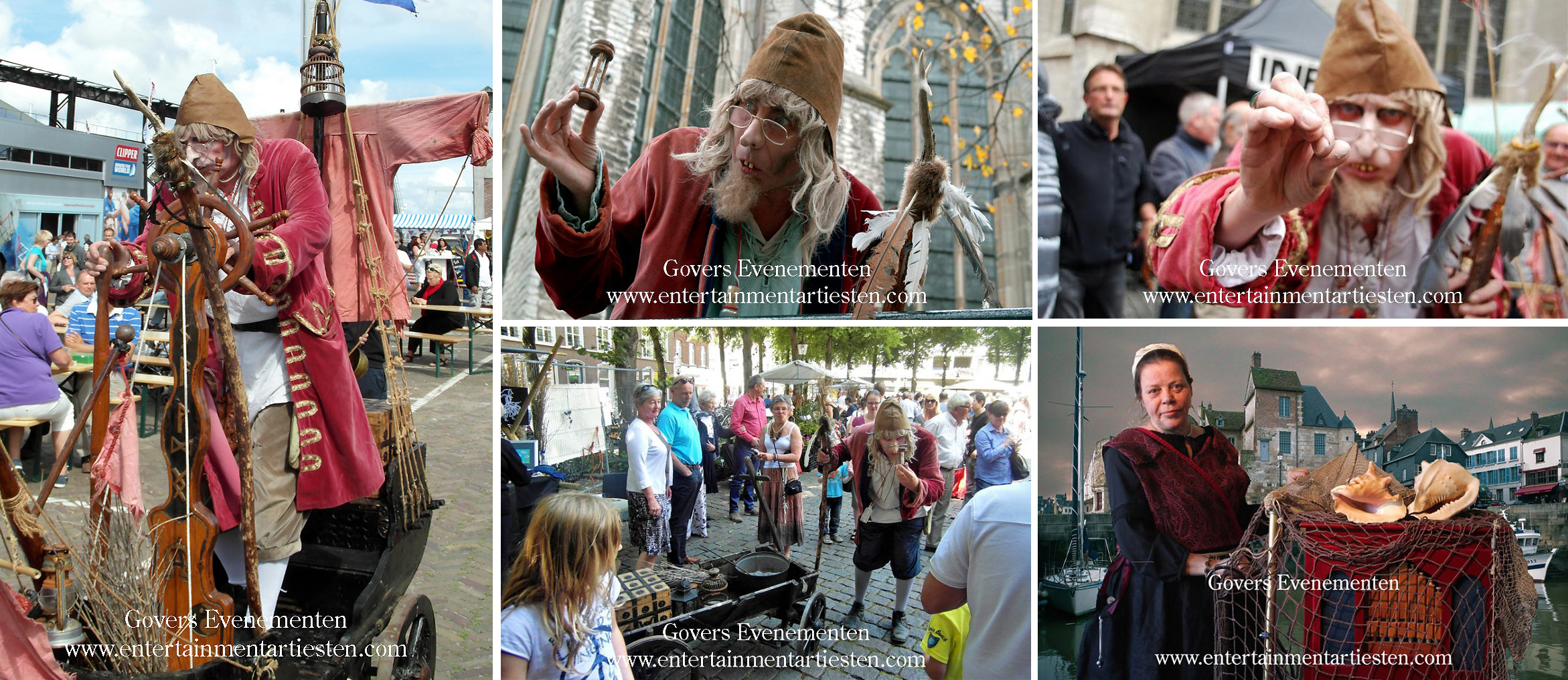 Straattheater, Straatartiesten: Zeeheld op pad, is Magie van alle wereldzeeën, Govers Evenementen, nautisch entertainment, boot, boten, haven, zee, water, havendagen, www.goversartiesten.nl