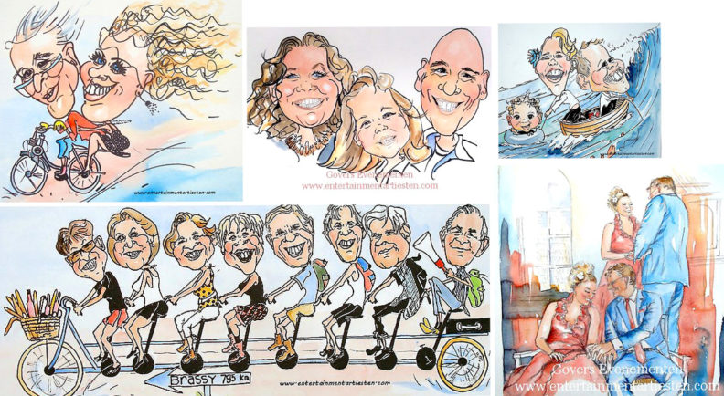 Sneltekenaar op locatie, Govers Evenementen, www.goversartiesten.nl