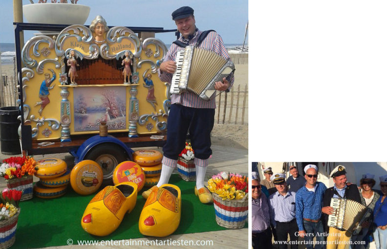 Orgeldraaier, accordeonist - straatmuzikant Hollandse deuntjes, Hollands entertainment, muzikanten, one man show, bandje, straattheater, accordeon, artiesten boeken, artiestenbureau, thema feest, opening act, Havendagen, zeemansmuziek, feest muziek, Govers Evenementen, www.goversartiesten.nl