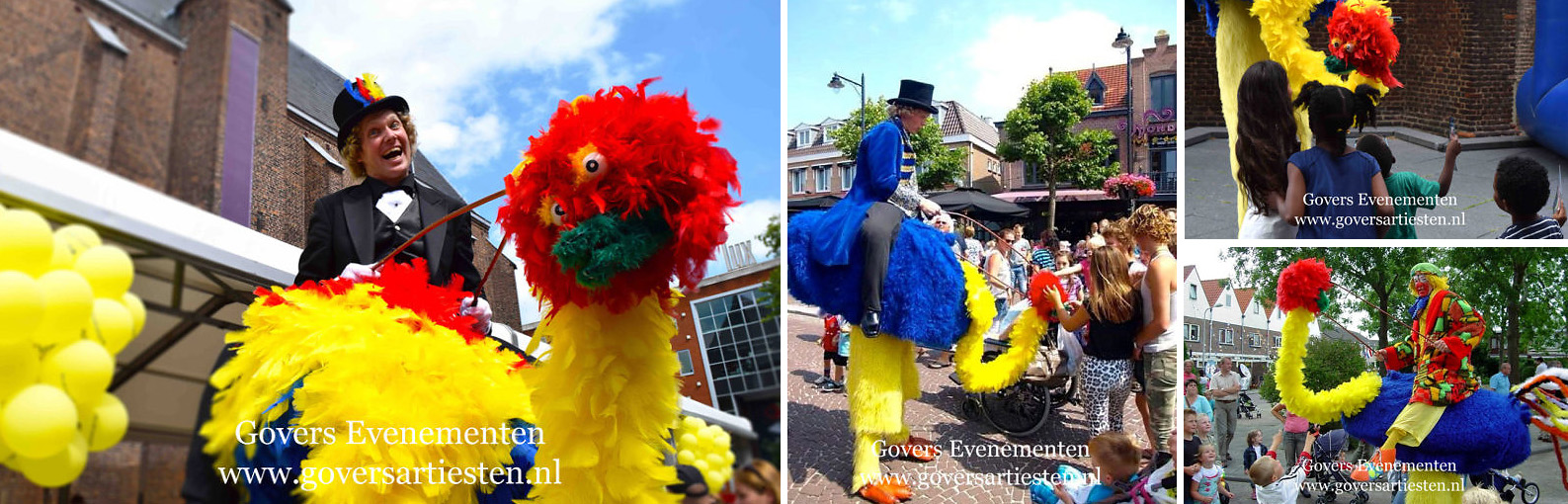 Circusact, struisvogel, Govers Evenementen, www.goversartiesten.nl Circusact, struisvogel, act met dieren, act voor kinderen, kindertheater, Steltenlopers, steltenacts, steltenloper, steltentheater, stelten act, artiesten boeken, artiestenbureau, straattheater acts, thema feest, Govers Evenementen, www.goversartiesten.nl