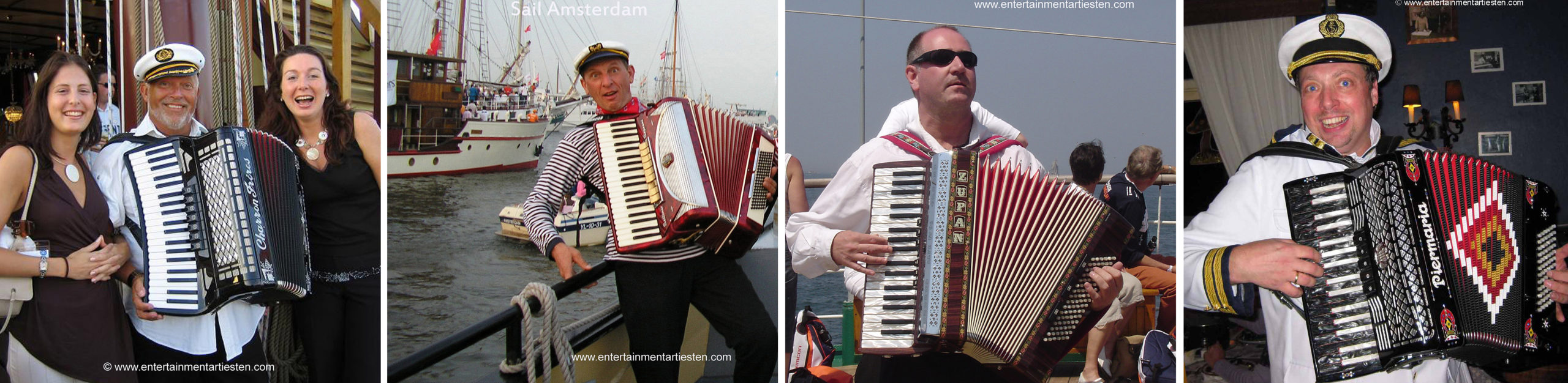 Muzikale matroos - accordeonist voor Nautisch- & muzikaal Maritiem Entertainment op schepen, nautische muzikanten, accordeonist, muziek, Govers Evenementen, www.goversartiesten.nl