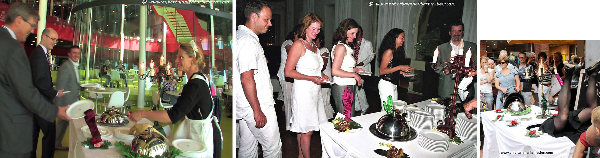 De Levende tafel is hilarisch Culinair Entertainment, Govers Evenementen, www.goversartiesten.nl De Levende tafel is hilarisch Culinair Entertainment tevens geschikt als Cateringact, Govers Evenementen, www.goversartiesten.nl
