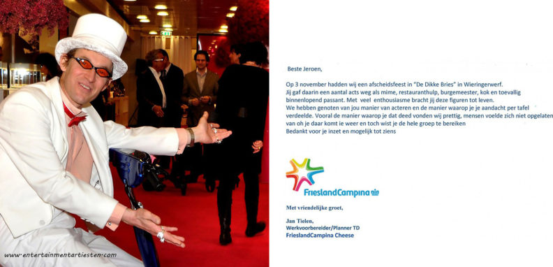Ontvangst act, acteur inhuren, Govers Evenementen, www.goversartiesten.nl In zijn smetteloos witte kostuum ontvangst de acteur Simon uw gasten en genodigden, acteurs inhuren, acteur boeken, entertainment, themafeest, wit, ontvangst act, Govers Evenementen, www.goversartiesten.nl