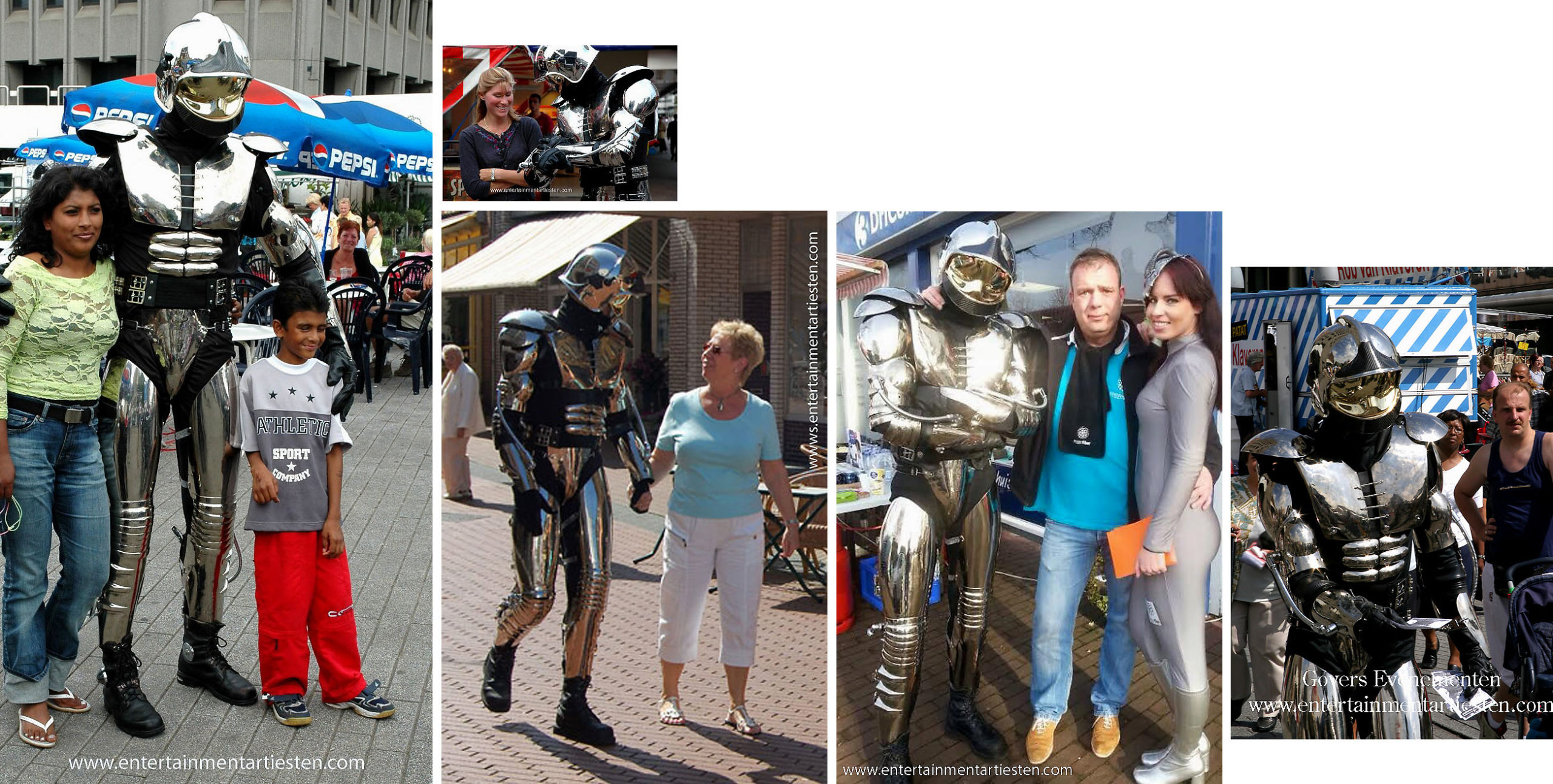 Straattheater : Met deze ROBOT, een spectaculaire futuristische straatanimatie wil iedereen mee op de foto, robot-act, mars act, planeten, space act, Govers Evenementen, www.goversartiesten.nl