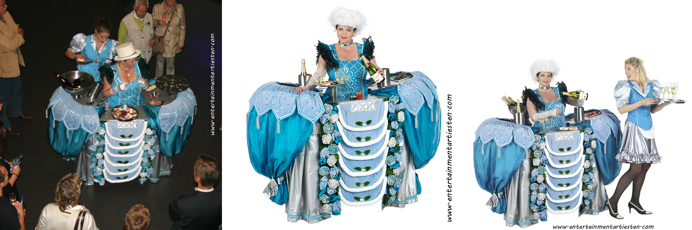 De Champagnetafel, Govers Evenementen, www.goversartiesten.nl De Champagnetafel is bijzonder Entertainment voor een Huwelijksfeest met drankjes, culinair entertainment, catering act, artiesten boeken voor feestje, drankjes serveren, Govers Evenementen, www.goversartiesten.nl