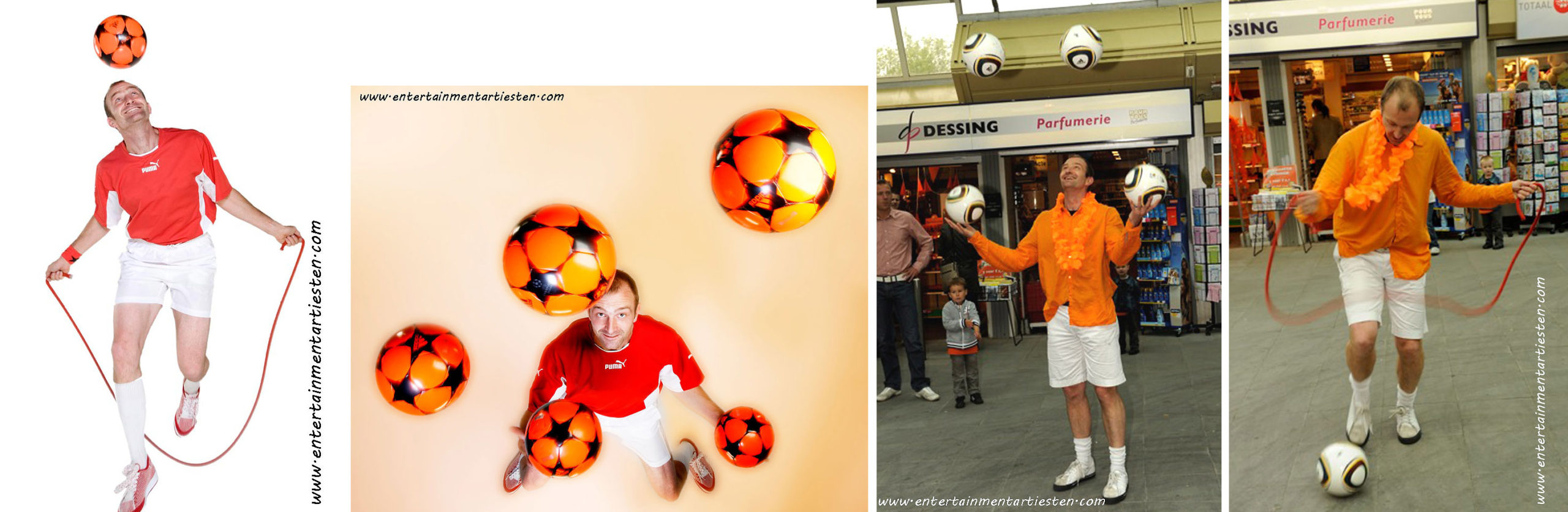 De voetbaljongleur zorgt voor voetbalentertainment, Govers Evenementen, www.goversartiesten.nl De voetbaljongleur zorgt voor voetbalentertainment tijdens winkelcentrum promotie, straattheater, jongleren met voetbal, voetbal entertainment, artiesten boeken, Govers Evenementen, www.goversartiesten.nl