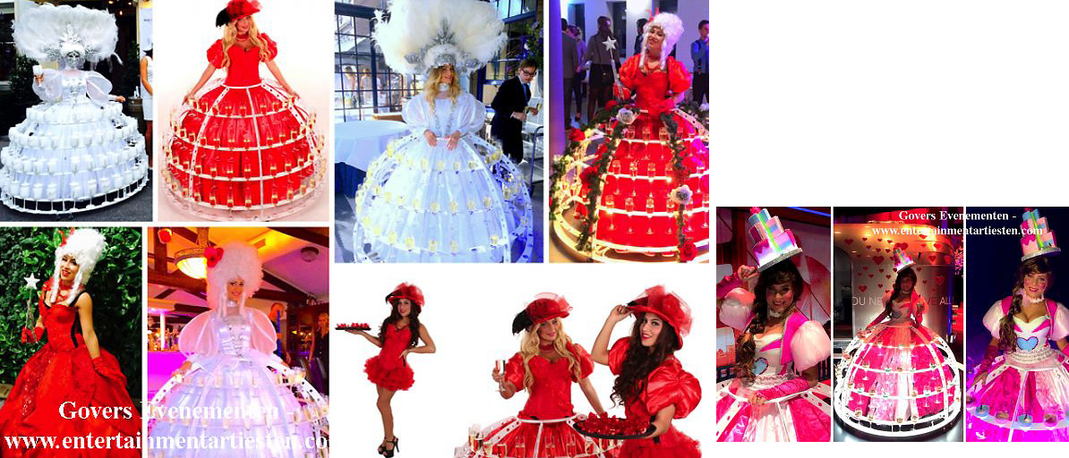 Champagnejurk, Govers Evenementen, www.goversartiesten.nl Culinair entertainment Champagnejurk, horeca act, artiesten boeken, theater, artiestenbureau, artiestenburo, themafeest, evenement, Govers Evenementen, www.goversartiesten.nl