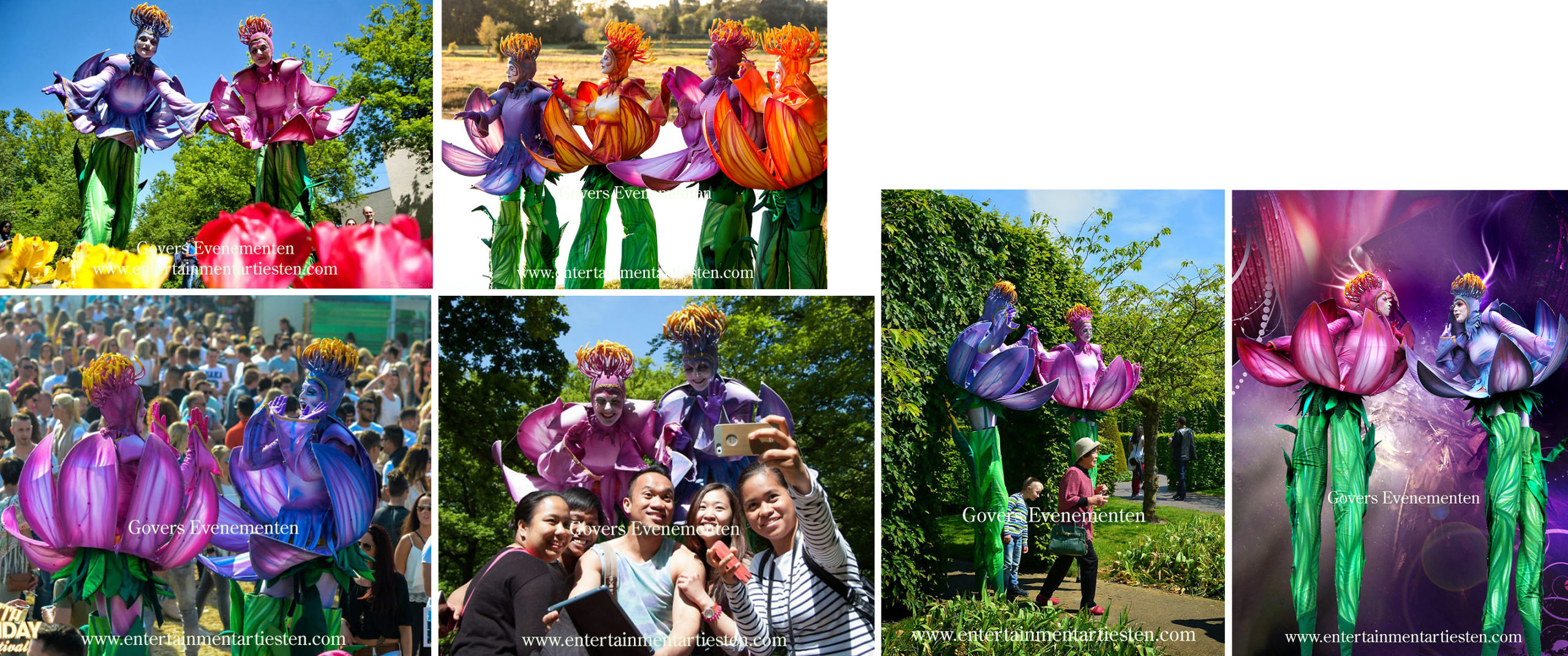 Natuur, bloemen, voorjaar, zomer act, Steltenloper , Steltenlopers, steltenacts, steltenloper, steltentheater, stelten act, artiesten boeken, artiestenbureau, straattheater acts, thema feest, catering act, culinaire acts, beurs & promotie acts, Govers Evenementen, www.goversartiesten.nl