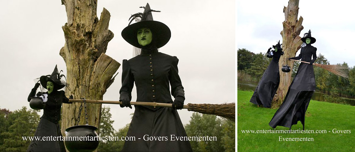 Halloween steltenact, steltenlopers, Halloween-act artiesten, steltentheater, artiesten boeken, stelten entertainment, Govers Evenementen, www.goversartiesten.nl