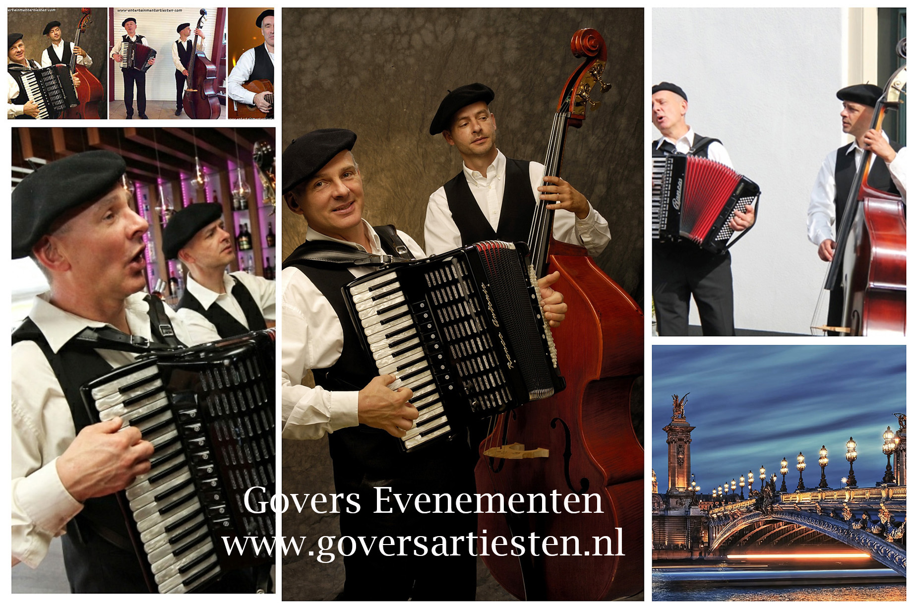 Muzikanten boeken, Franse muziek, artiesten boeken, straattheater, muzikanten voor een fijne sfeervolle dag, muzikanten boeken, Govers Evenementen, www.goversartiesten.nl