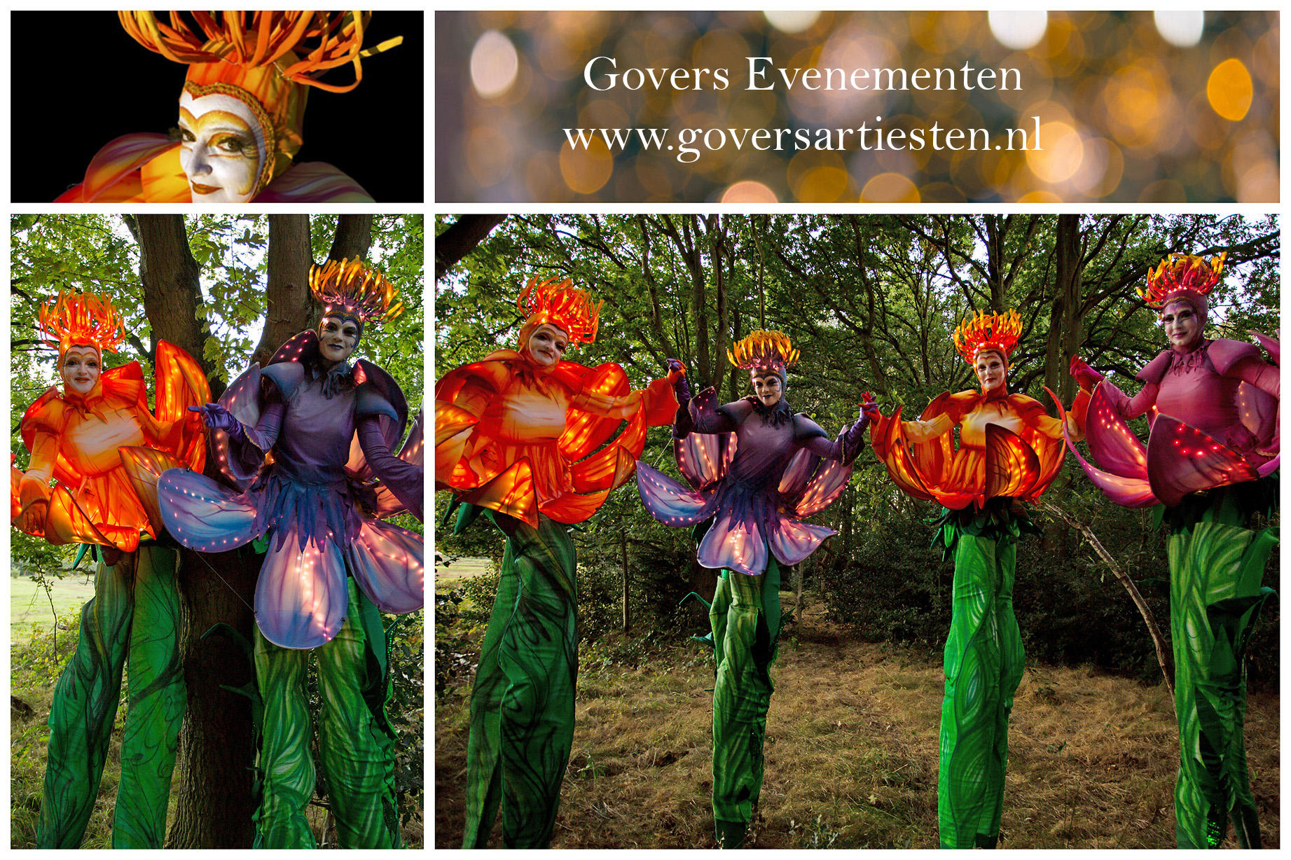 Natuur, bloemen, voorjaar, zomer act, Steltenloper , Steltenlopers, steltenacts, steltenloper, steltentheater, stelten act, artiesten boeken, artiestenbureau, straattheater acts, thema feest, catering act, culinaire acts, beurs & promotie acts, Govers Evenementen, www.goversartiesten.nl