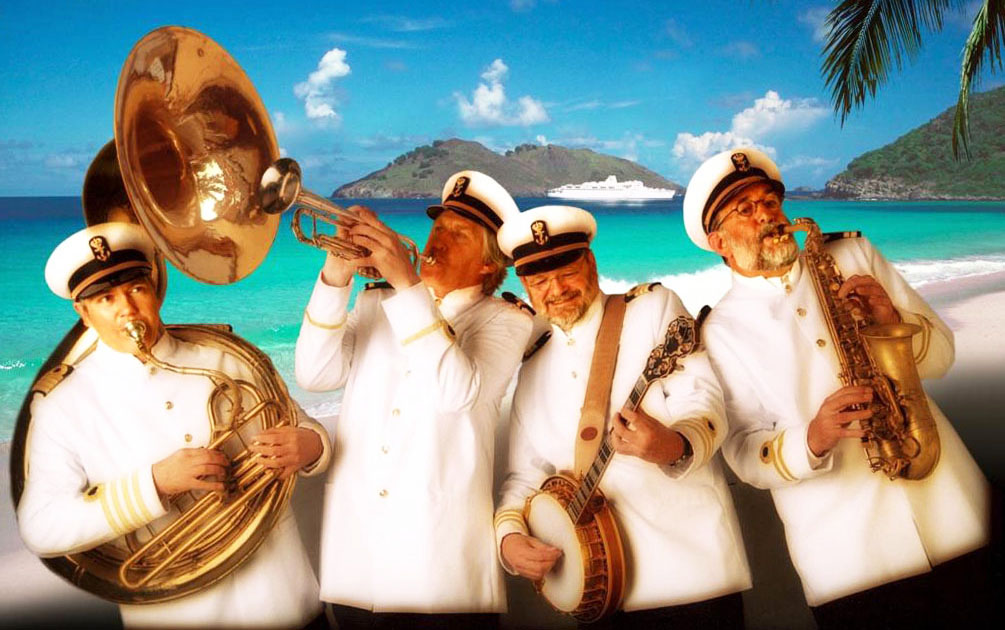 DIXIELAND, nautische muziek, havendagen, mobiele muziek, muzikanten inhuren, KAPITEIN, KAPITEINSORKEST, MARITIEM, MATROOS, SCHEEPVAART, SJIEK, WIT