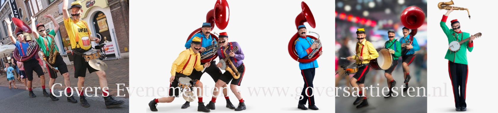 Looporkest, straatmuzikanten maken er een muzikaal feestje van met komisch interactie, fanfare, artiesten boeken, muzikanten huren, Govers Evenementen, www.goversartiesten.nl