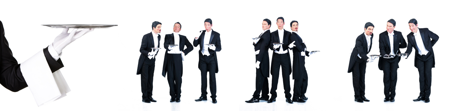 Butlers - Obers, Mime animatie, te boeken bij Govers Evenementen, www.goversartiesten.nl Mime, animatie, straattheater, artiesten boeken, culinair entertainment, horeca entertainment, obers, horeca, butler boeken, gastheer boeken