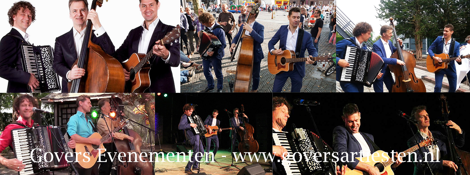 Muziek inhuren, muzikanten boeken, muziek voor uw feest, muziek voor opening, muziek voor uw winkelcentrum, Het enthousiasme is bij dit trio goed te merken; Musette, Rock, Swing, Veelzijdig, Nederlands, Engels, Stamp, Klap, Pop, Gastvrij, Classic, Country, Modern, Sfeer, Versterkt, Stijlvol, Gypsy, Traan, Dans & Interactief. Zij spelen zowel akoestisch mobiel als lichtgeluid versterkt en putten uit een groot repertoire.