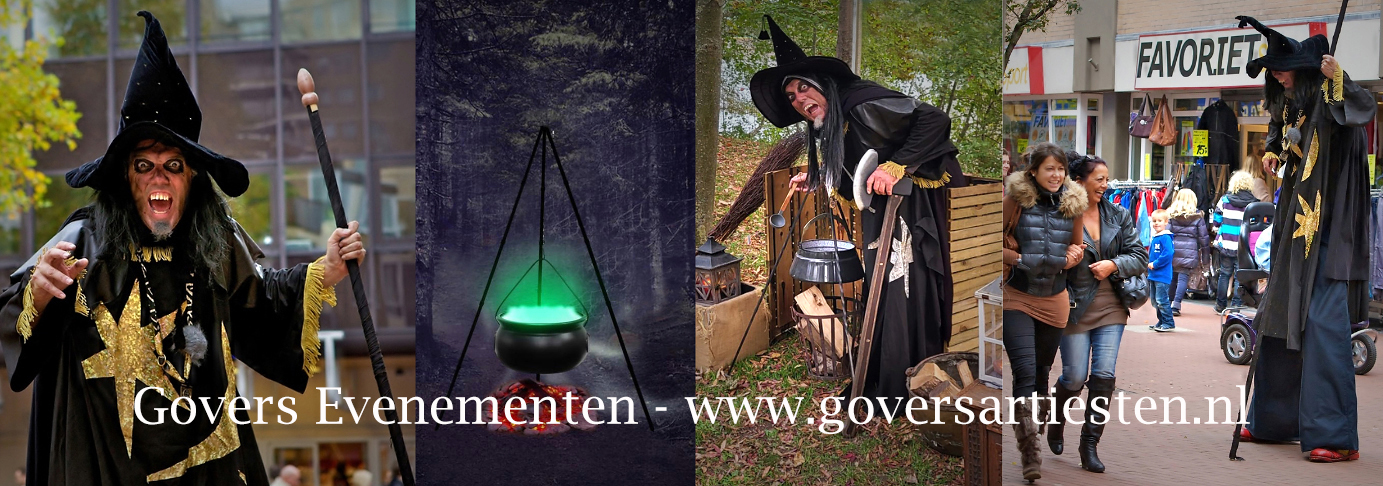 Halloween steltenact, steltenlopers, straattheater, Magier op stelten, Magier artiesten boeken, Halloween-act artiesten Govers Evenementen, steltentheater, themafeest, artiesten boeken, www.goversartiesten.nl