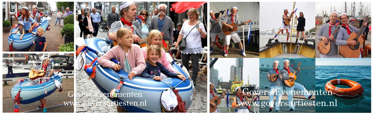 Deze muziek matrozen spelen stoere en romantische zeemanliedjes op de markt , braderie of straatfestival, muzikantenduo, muziektrio, bandje, straattheater muziek, artiesten boeken, artiestenbureau, thema feest, havendagen, beurs & promotie acts, winkelcentrumpromotie, Govers Evenementen, www.goversartiesten.nl