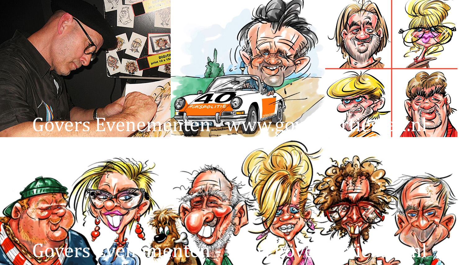 Cartoon tekenaar, Caricaturist, te boeken bij Govers Evenementen, www.goversartiesten.nl Sneltekenaar- karikaturist, karikatuur portretten, portret, thema feest, evenement organiseren, artiesten boeken, artiestenburo, artietenbureau, beurs- en promotie acts, evenementenbureau, entertainment, tekeningen, portret tekenen, Govers Evenementen, www.goversartiesten.nl